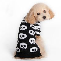 Halloween Pet Sweater Skull Striped Sleeve Cats and Dogs warm coat Clothing Pet Clothing Puppy Dog Sweater Knitted Coat Apparel