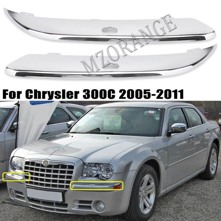 Front Bumper Chrome Trim Molding For Chrysler 300C 20052010 2011 Set Chrome Front Bumper