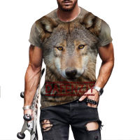 2023 new2023 Hot Selling Mens Animal Wolf 3D T-shirt Casual Fashion O-neck Short Sleeve Street Streetwear Tee