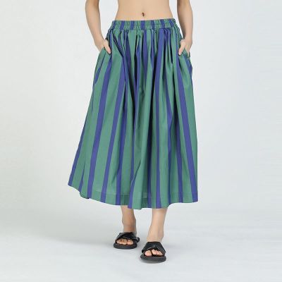 XITAO Skirt Casual Loose Fashion Loose Striped Skirt