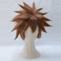 HotKingdom Hearts Sora คอสเพลย์วิกผมสีน้ำตาลสั้นสังเคราะห์ผมฮาโลวีนเครื่องแต่งกาย Wigs