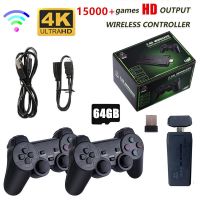 Narsta เครื่องเล่นวิดีโอเกม2.4G Joypad สำหรับจอสัมผัสอุปกรณ์ควบคุมสัญญาณไวร์เลสคู่4K เกมย้อนยุค32GB สำหรับเป็นของขวัญวันคริสต์มาสสำหรับเด็กชายทีวี