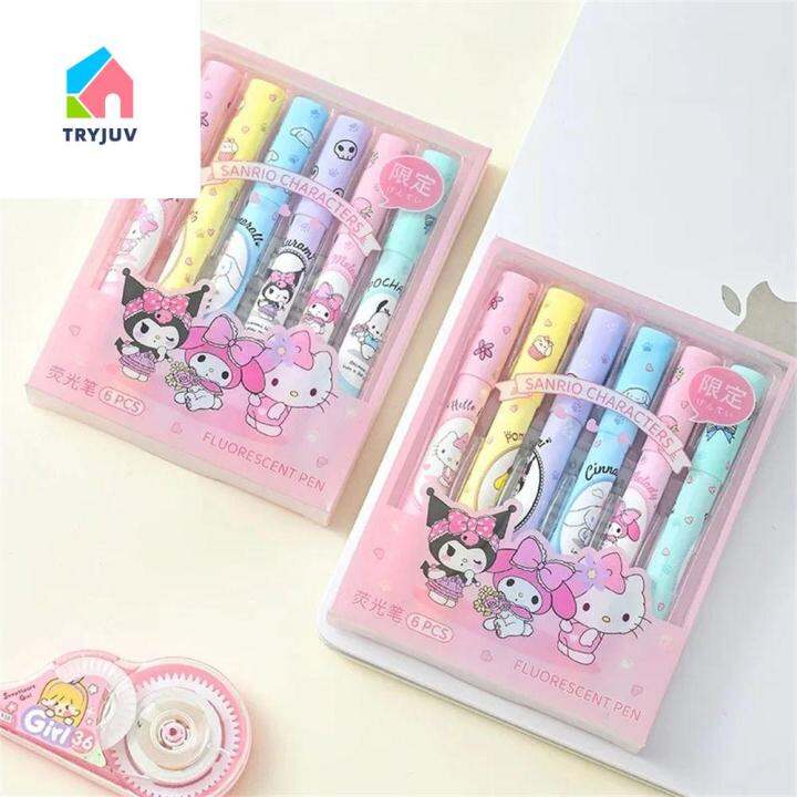 TRYJUV Cinnamoroll Anime Highlighter Sweet Light Color Melody Kuromi ...