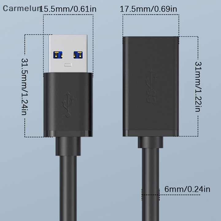 carmelun-สายดาต้า-usb-สายพ่วง3-0สำหรับทีวีแล็ปท็อป-usb-3-0ตัวผู้เป็นที่ตัดแบบคู่เครื่องพิมพ์กล้องปลั๊กต่อสายไฟฟ้า