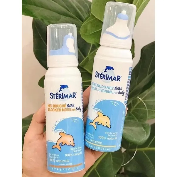 Xịt muối biển cá heo vàng và cá heo cam, xịt mũi cá heo (100ml) vệ sinh mũi cho bé 0-3 tuổi Sterimar, Pháp | Lazada.vn