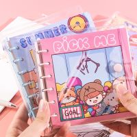 [Hagoya Stationery Stor] Kawaii Mini Binder Notebook Journal Pvc โปร่งใส80แผ่น Grid Daily Week Plan Notebook Agenda Organizer เครื่องเขียนโรงเรียน