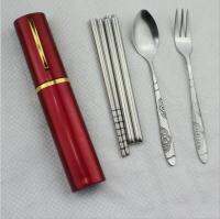 【CW】 1SET Chopsticks Fork Tableware w Alu. Alloy 084