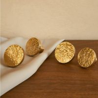 ❆ Patterned Brass Single Hole Furniture Handles Knobs Light Luxury Round Gold Handle Wardrobe Dresser drawer Cabinet Knob