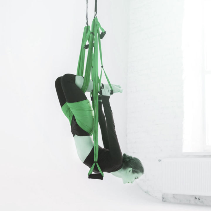 เก้าอี้ชิงช้าสำหรับเด็กในร่ม-ถ้ำแขวนยืดหยุ่นได้สำหรับเด็กวัยหัดเดินสีเขียวขนาด150x280ซม-สีเขียว