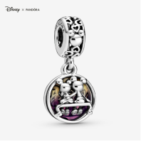 [พร้อมส่ง สินค้าแท้ ?] Pandora Disney Mickey &amp; Minnie sterling silver dangle with purple enamel