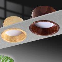 ZZOOI Narrow border glare LED spot light original wood grain down light embedded living room 75cm Japanese hole light walnut color