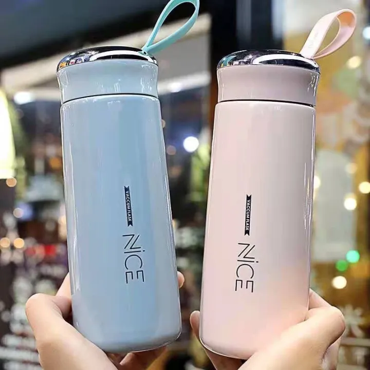 Nice Cup Glass Bottle Tumbler Creative Leakproof Water Cup 400ml Double  Layer Stainless | Lazada PH