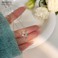 MIAOYA Zircon จี้รูปพระจันทร์ดาวสำหรับสุภาพสตรีสร้อยคอคริสตัลทันสมัยนักเรียน INS ของขวัญวันเกิดที่สวยงาม