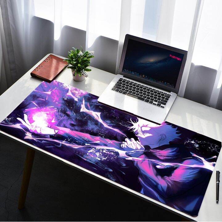 ขนาดใหญ่-jujutsu-kaisen-mouse-pad-กันน้ำเดสก์ทอปน้ำมันกันลื่นโต๊ะอุปกรณ์เกมแผ่นรองเมาส์พรมเครื่องเกมคีย์บอร์ด