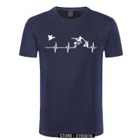 Novelty Summer MenS Cotton T Shirt New Hunt Heartbeat T-Shirt Print Casual Fashion O-Neck Tshirt Tees Tops Dad Gift