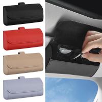 Universal Car Glasses Case Portable Sunglasses Visor Holder Clip Storage Box Auto Interior Accessories For Car Fits Most Vehicle Eyewear case