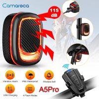 ☋ Camaroca Bicycle Alarm Taillight Burglar Bike Light USB Charging Smart Auto Brake Sensing Remote Control Waterproof Bicycle Lamp