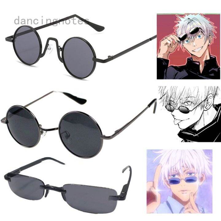 DN Anime Jujutsu Kaisen Gojo Satoru Cosplay Props Black Glasses Round ...