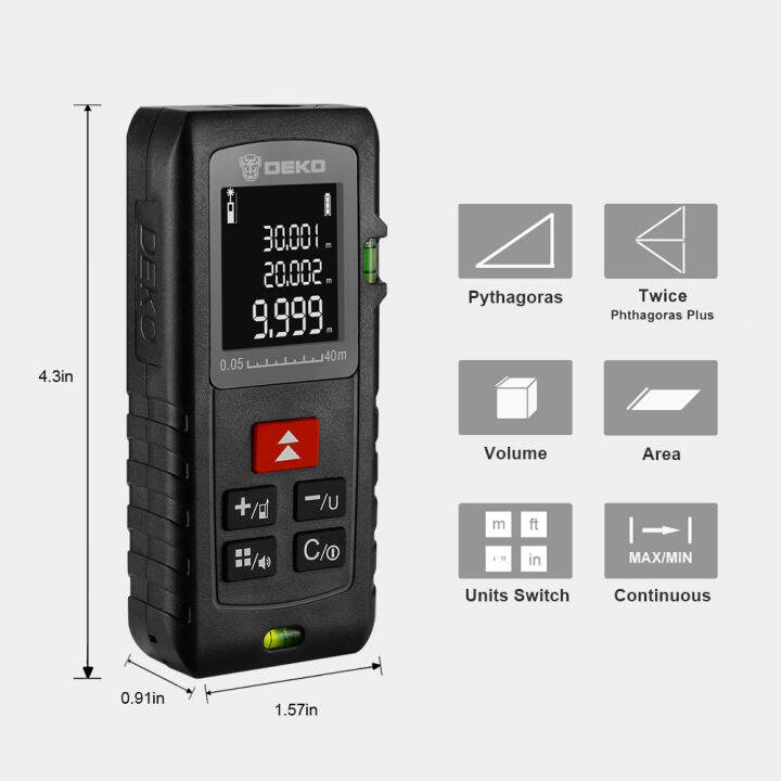 DEKO LRE500 Handheld Laser Rangefinder Digital Laser Distance Meter