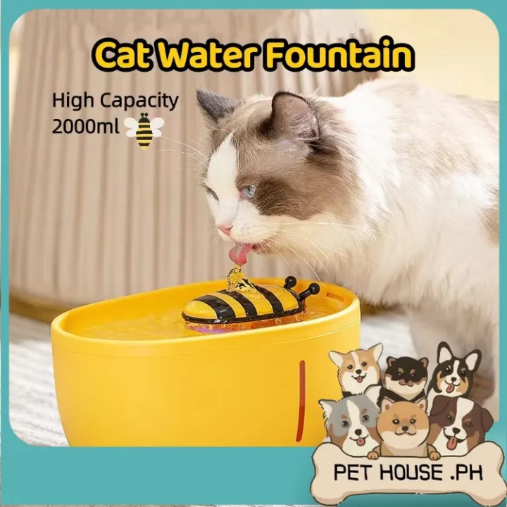 Automatic Cat Water Fountain 2000ml Cat Smart Drinking Flowing Fountain
