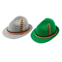 Holiday Oktoberfest Wool Bavarian Fedora Hat Beer Costume Cosplay Hat for Men Women