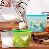 【DT】 hot  Reusable Silicone Fresh-keeping Storage Bag Temperature Resistant Sealing Bag Fruit Meat Self-Sealing Home Kitchen Storage Bags