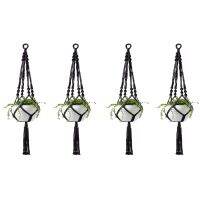 Plant-Linked Indoor And Outdoor Hanging Flowerpot Basket Cotton Rope, Garland Plant Stand, 4 Pieces