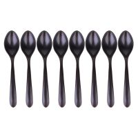 8 Pcs Ice Cream Scoop Melamine Gadgets Soup Spoons Black Flatware Simple Kid Home Kitchen Tools Imitation Ceramic Serving Utensils