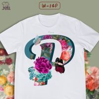 เสื้อยืดผ้าฝ้าย 2023 [S-5XL]ผ้าฝ้าย 100% เสื้อลายตัวอักษร ABC BLOSSOM ดอกไม้ (P Q R)