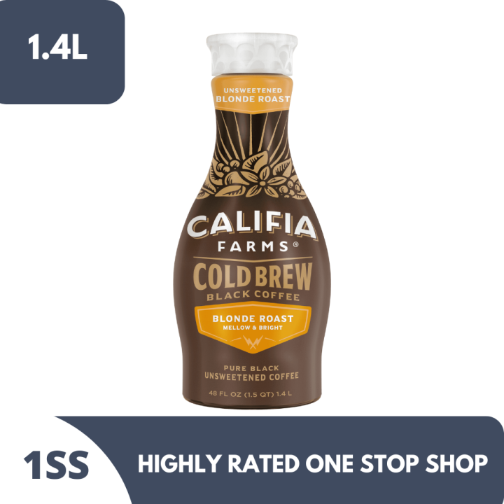 Califia Farms Cold Brew Black Coffee Unsweetened Blonde Roast 1.4L ...