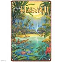 Pacifica Island Art in Vintage Hawaiian Tin Sign - Aloha from Hawaii by Kerne Erickson（Only one size: 20cmX30cm）(Contact seller, free custom pattern)