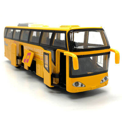 Sale 1:50 5 door alloy tour bus model,simulation die-casting childrens toy car,sound and light pull back,free shipping