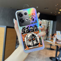 เคสโทรศัพท์มือถือสำหรับ OPPO Reno8 5G Reno8 T 5G Reno8 Pro 5G เคสกล่องที่สร้างสรรค์สีสันสดใสในตัวเคสบัตรเลเซอร์