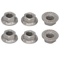 12 Buah 1/4 Cm 1/4 1/4-20 304 Stainless Steel UNC Amerika Kasar Form Lock Logam Berat Prevailling torsi Flange Hexagon Nut