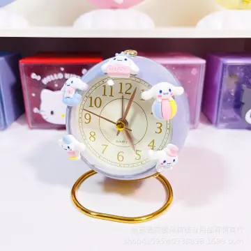 New Kawaii Sanrio HelloKitty Alarm Clock Cute Anime Living Room Decoration  Home Cartoon Silent Clock Student Wake Up Alarm Clock