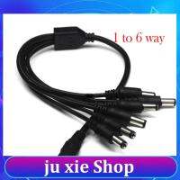 JuXie store 1 Female to 6 Male DC Power Jack Adapter 6 Way Splitter Plug Connector Cable Supply for Led Strip Light CCTV Camera