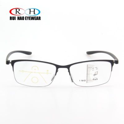 Anti Blue Ray Progressive Glasses Reading Presbyopia Eyeglasses Fashion Frame Clear Lenses Add +1.00~+3.50 Multifocal glasses