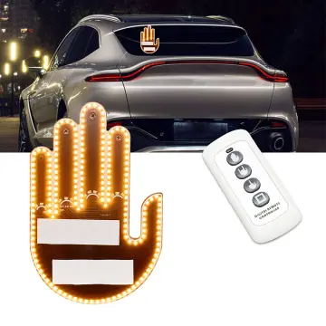 New 4 Modes LED Illuminated Gesture Light Car Finger Light With Remote Road  Rage Signs Middle Finger Gesture Lights Hand Lamp