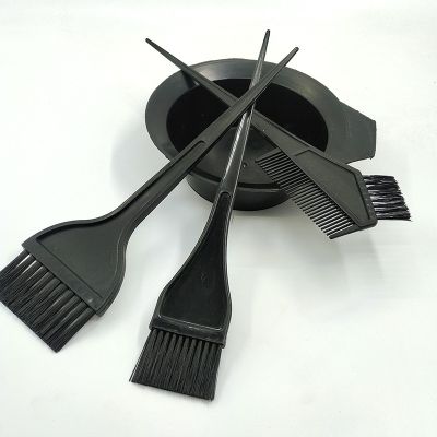 4Pcs/Set Black Hair Dyeing Accessories Kit Hair Coloring Dye Comb Stirring Brush Plastic Color Mixing Bowl Hair Styling Tool