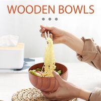 Jujube Japanese-Style Wooden Bowl Wooden Rice Bowl Noodle Bowl Solid Wood Bowl, Diameter 4.5 Inches By 2-5 / 8 Inches, for Rice, Soup, Dipping, Decoration (Medium) 4 Packs