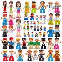 Big Building Blocks Compatible Figures Doll Occupation Family People Series Bricks Children Educational Creative Play House Toys Building Sets