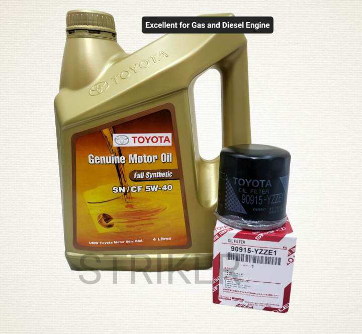 Toyota Full Synthetic SN/CF 5W40 Genuine Engine Oil (Bundle of 4Liters
