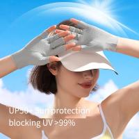 1 Pair New Summertime Cycling Gloves Sunscreen Summer UV Resistant Ice Silk Thin Outdoor Sport Women Gloves Cycling Gloves