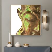 Gautam Buddha Gold Portrait Picture,ภาพวาดผ้าใบคุณภาพสูง,โปสเตอร์และภาพพิมพ์,Cuadros Wall Art Picture,เหมาะสำหรับห้องนั่งเล่น