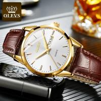 OLEVS Top Brand Men Classic Quartz Waterproof Watch Leather Strap Business Popular Casual Men Watch