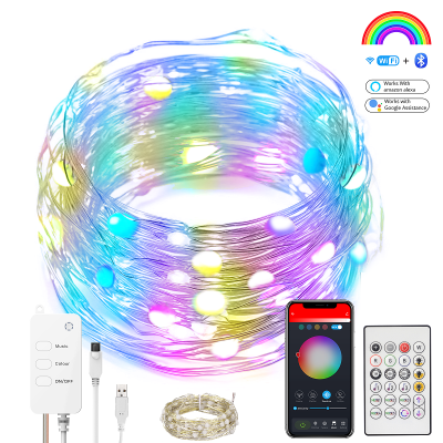 5M10M20M LED Fairy Lights WiFiBluetooth Smart RGB LED String Light Garland Lights For Party Wedding Christmas Tree Decoration
