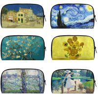 Oil Painting Sunflower Starry Night Wallet Van Gogh Women Purse Credit Card Phone Holders Money Bag Men Handbag Long Wallets Wallets