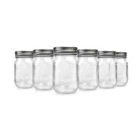 [พร้อมส่ง]!!!ลดพร้อมส่ง ส่งไว โหลแก้ว Ball Mason  Jar - Half Pint / 16oz x6[สินค้าใหม่]