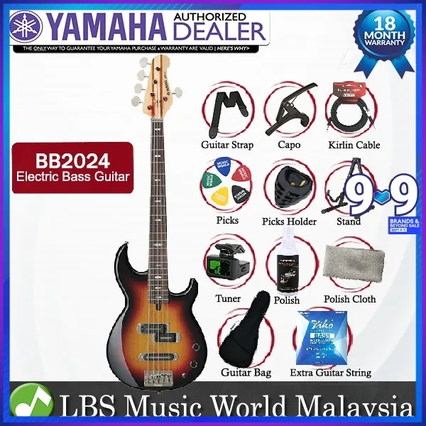 Yamaha BB2024 4 String Alder 3P Alnico V Electric Bass Guitar Vintage ...