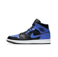 【พร้อมส่งของแท้?/ รุ่นนี่ใส่ตรงไซส NIKE Air Jordan 1 Mid “hyper royal แฟชั่น รองเท้ากีฬา（สินค้าพร้อมกล่อง อุปกรณ์ครบ จัดส่งฟรี）